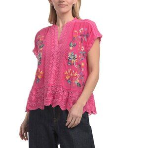 JOHNNY WAS Pink Astrud Blouse